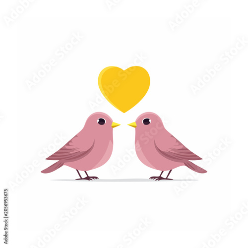Pink flamingo with sun illustration