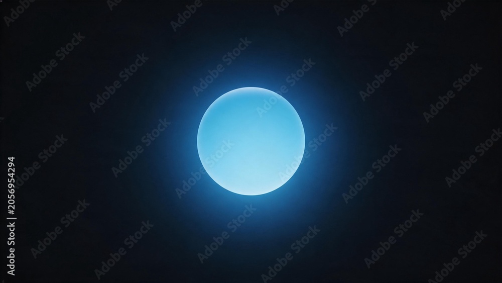 Obraz premium Blue glowing sphere in dark background