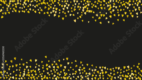St Valentine Day Vector. Romantic Design For Woman. Holiday Frame. Yellow Retro Illustration. Grunge Voucher For Girl. Gold Random Banner. Golden St Valentine Day Vector.