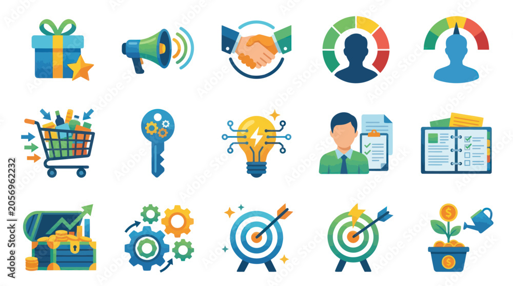 Fototapeta premium Business icons for marketing strategy.