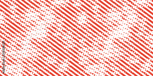 Schilderij op canvas Garis miring dan titik halftone dalam warna merah, latar belakang mulus latar belakang tema natal atau musim dingin, pola garis merah pada latar belakang putih