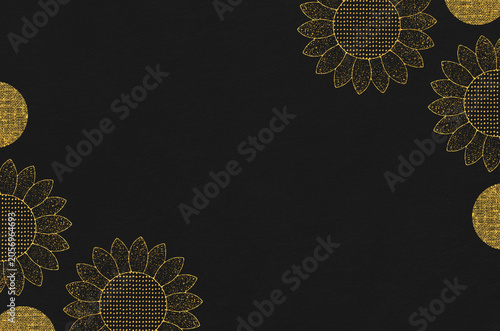 Japanese modern pattern washi paper background. Japanese Washi paper texture featuring an abstract sunflower design.
