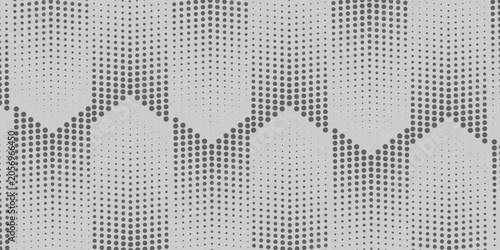 Vektor pola titik segi enam halftone mulus, pola abstrak halftone geometris untuk kain dan pencetakan tekstil, tekstur jersey olahraga, kertas pembungkus.
