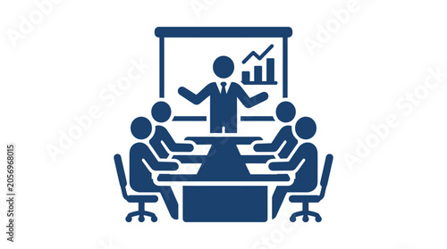 Business people sitting at meeting table.