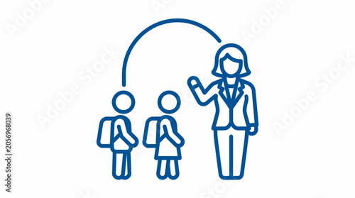 Businesswoman Leads Two Colleagues In Office.