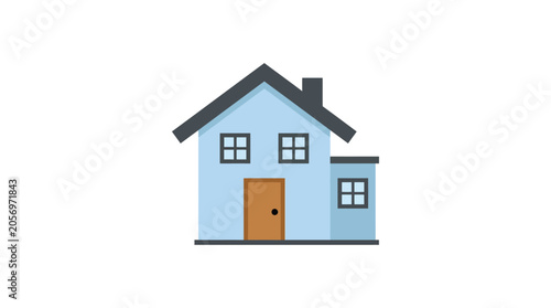 Foto Simple Blue Residential House Icon.