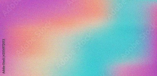 Lively grainy texture showcasing a brilliant abstract gradient of vivid magenta orange and refreshing teal colors