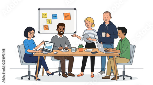 Tableau sur toile Diverse group of adults in meeting.