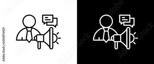 Canvastavla Marketing white and black icon set design