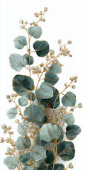 Luxury Sage Green Botanical Vertical Ornament Border