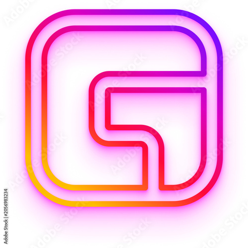 Fotografie Game video stream live gaming play gamer social broadcast watch social media neon glow icon with pink to purple magenta gradient outline and soft electric glow on transparent background