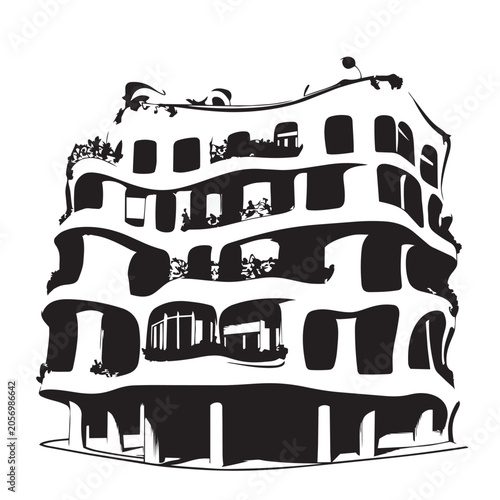 Canvas Print Vector illustration of ancient buildings