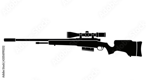 Bild auf Leinwand Rifle with scope and stock.