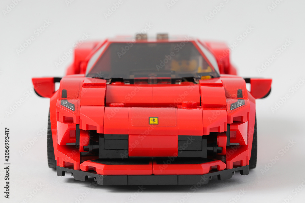 Naklejka premium Lego car Ferrari F8 Tributo front view