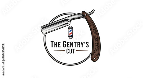 Принти на полотні The Gentry's Cut barber logo design.