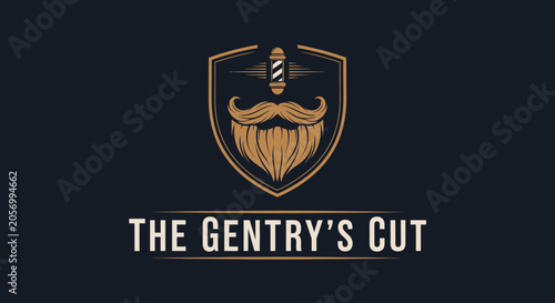 Принти на полотні The Gentry's Cut logo with shield emblem.