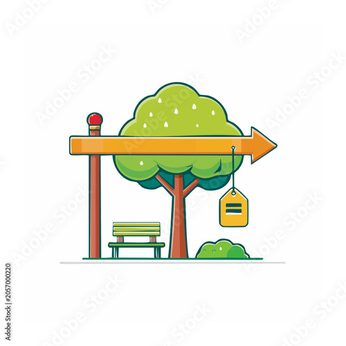 Flat design vector of a whimsical mushroom house