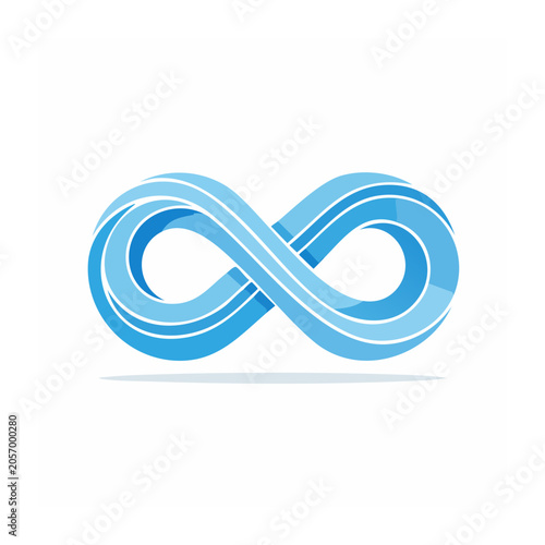 Minimalist blue infinity loop vector