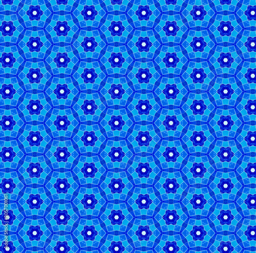 Moroccan tile hexagonal blue shades