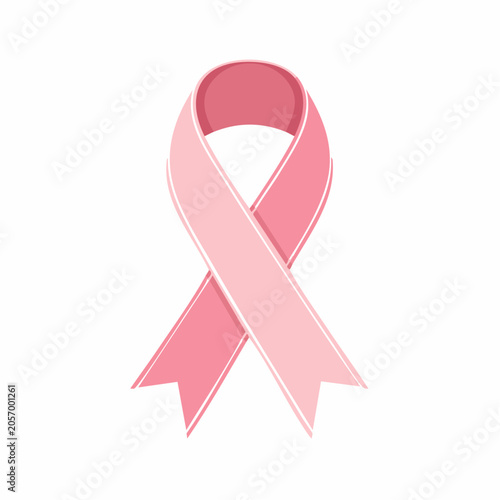 A pink ribbon symbolizes awareness and support for a health cause in a simple illustration.