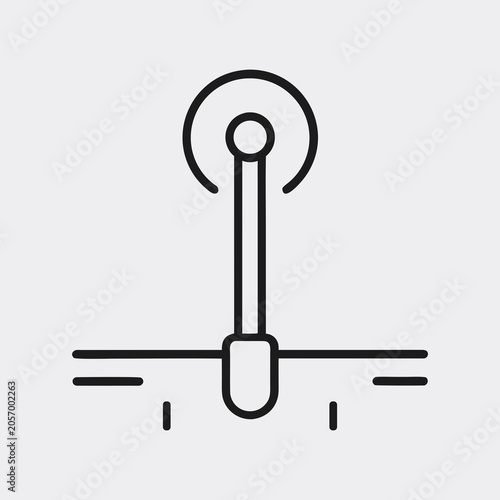 Soil Thermometer Line Icon for Agricultural Temperature Measurement.