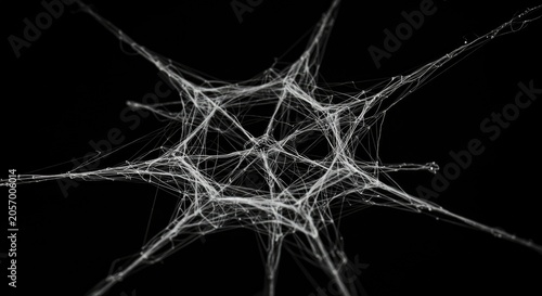 Intricate spiderweb design on black background spooky and decorative concept