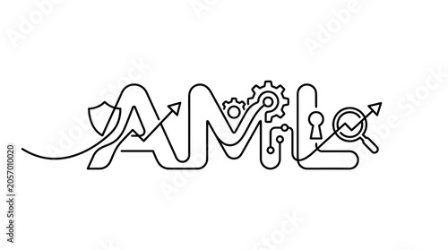 AML anti money laundering compliance typography icon