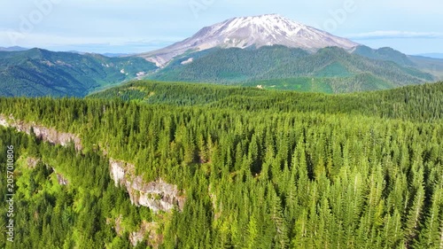 Mount St Helens Beyond Evergreen Ridge And Valley