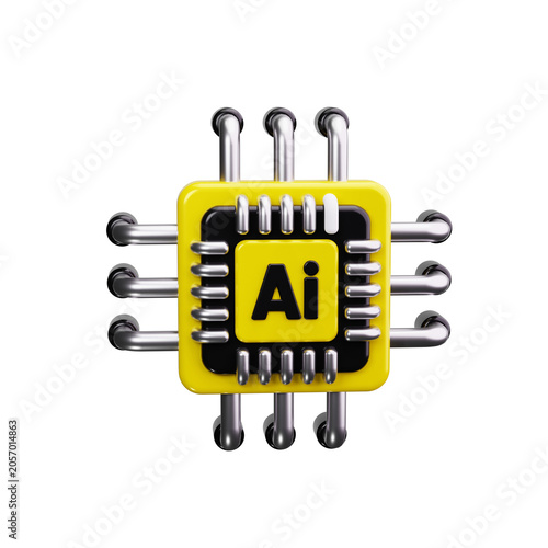 Artificial Intelligence 3d render icons