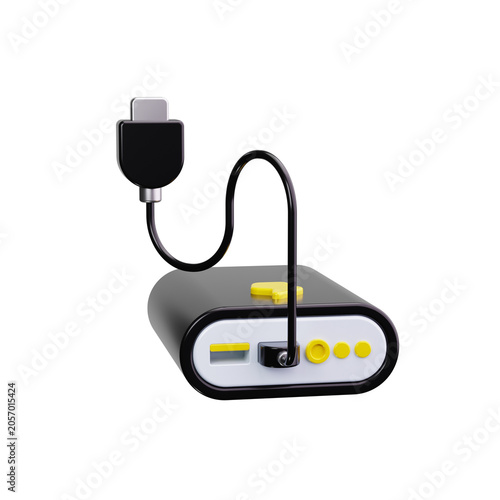 Portable Charger & Power Bank 3d render icons