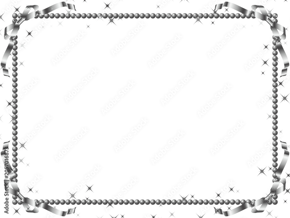 Fototapeta premium リボン、パール、光F、2銀