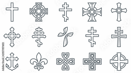 Canvastavla Collection of Christian Cross Symbols and Religious Icons