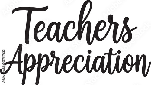 Cuadro en lienzo Teachers appreciation text design with thank you teacher appreciation education