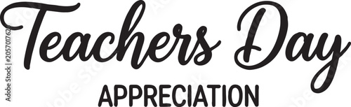 Cuadro en lienzo Teachers day appreciation text design with thank you teacher appreciation educat