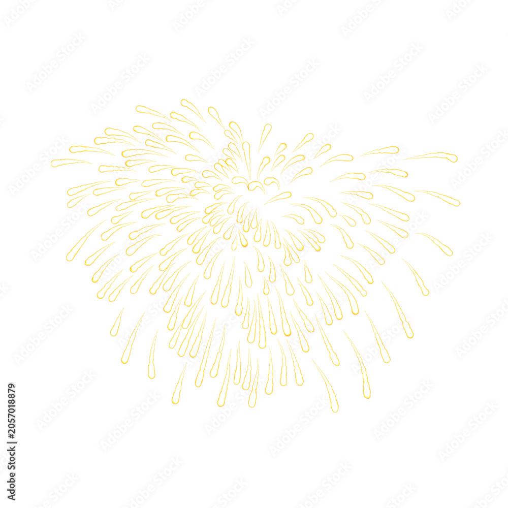 Obraz premium Golden fireworks explosion illustration