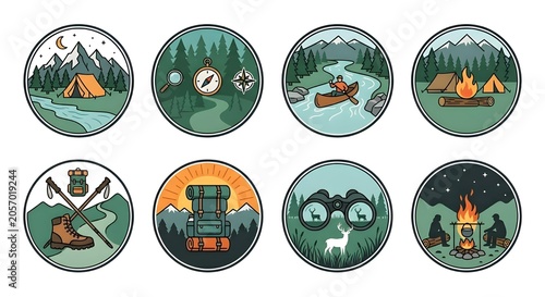 Vector Set of Outdoor Adventure Badges