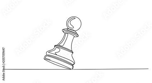 Photos Single chess pawn in continuous line drawing style, symbolizing strategy and decision making