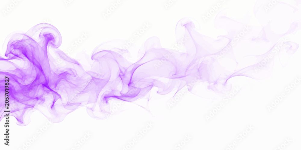 Fototapeta premium Pink and purple abstract smoke waves flowing on white background