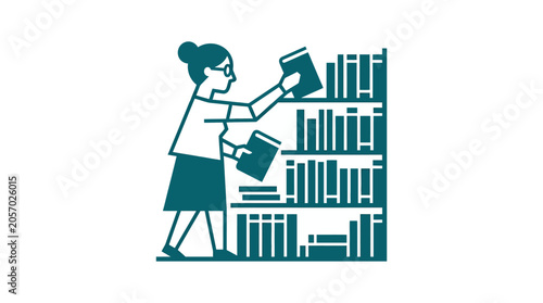 Tableau sur toile Woman Reaching For a Book.