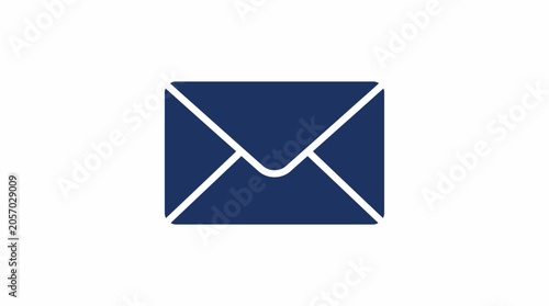Tableau sur toile Blue Envelope Icon With White Lines.