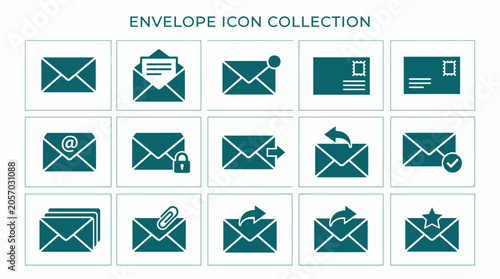 Fotografija Envelope icons for communication and mail.