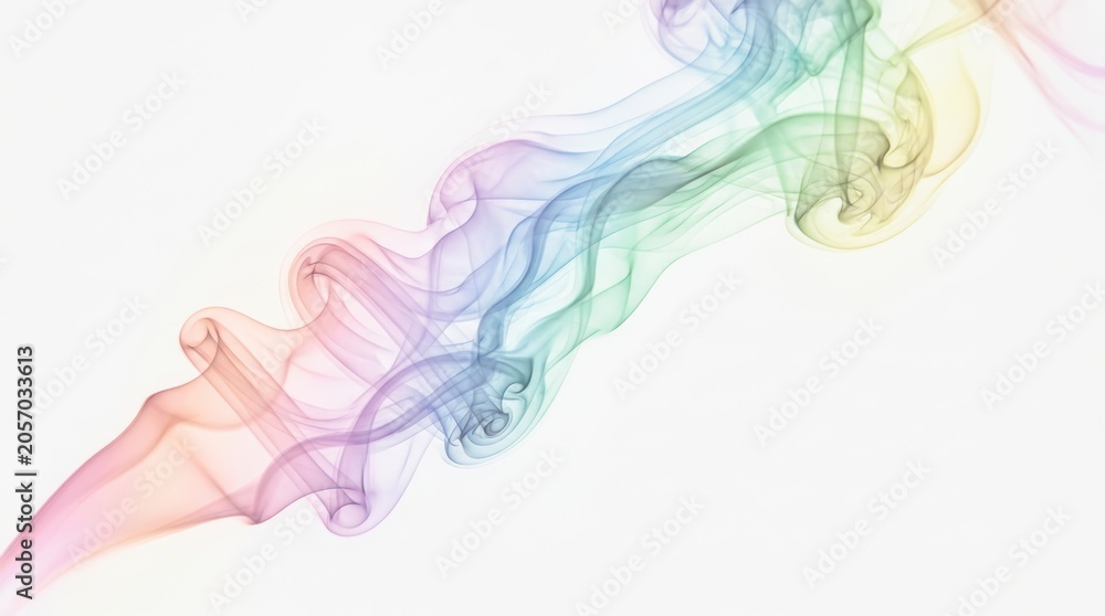 Obraz premium Abstract colorful smoke swirls forming heart shape in vibrant pride celebration design