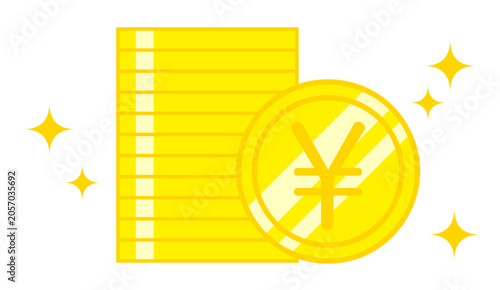 積立のイメージイラスト 円硬貨