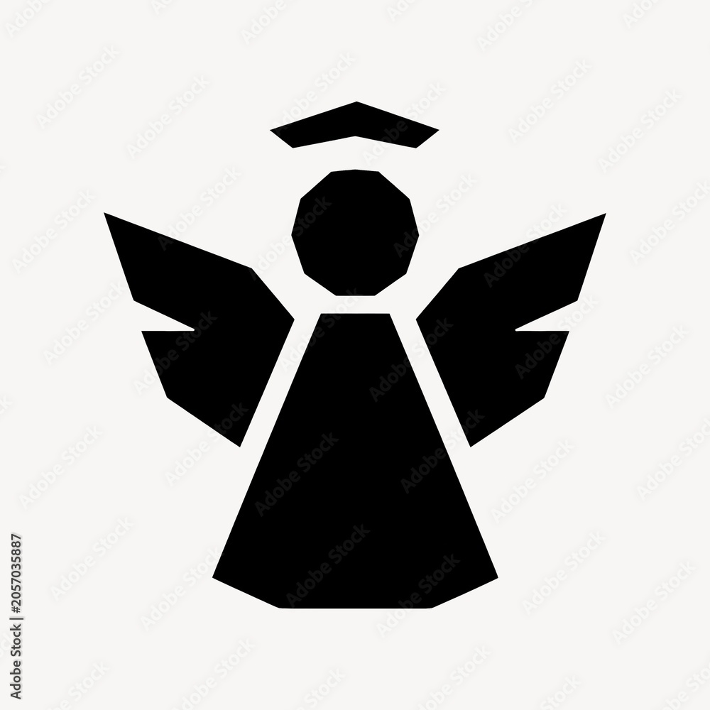 Obraz premium Minimalist angel silhouette illustration.