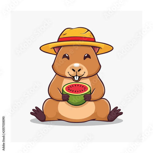 Cartoon gummy bear with hat and bow