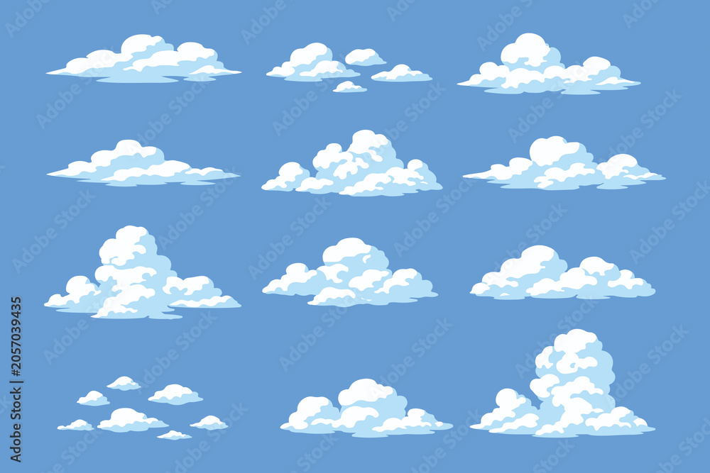 Fototapeta premium anime smoke cloud bundle set