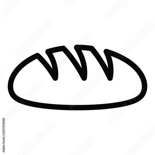 Simple hand drawn illustration of a loaf of bread icon