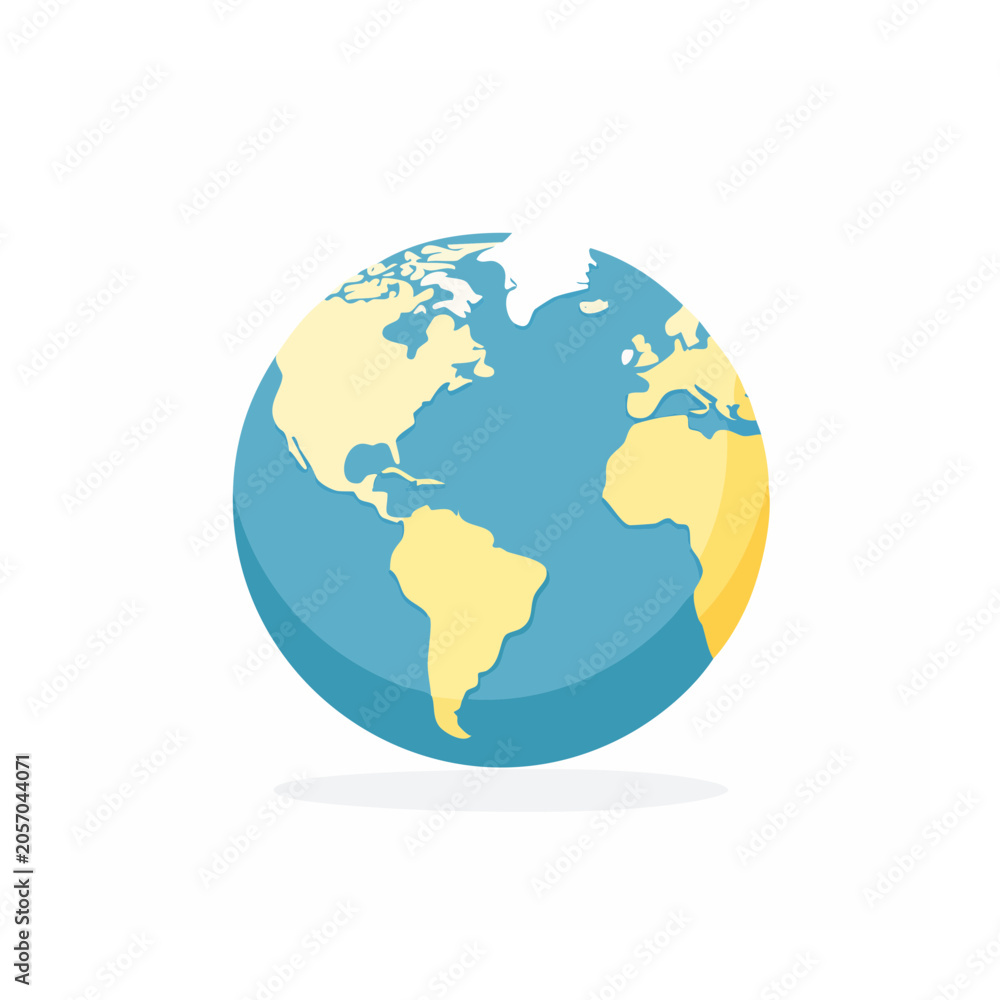 Fototapeta premium Flat design world map icon