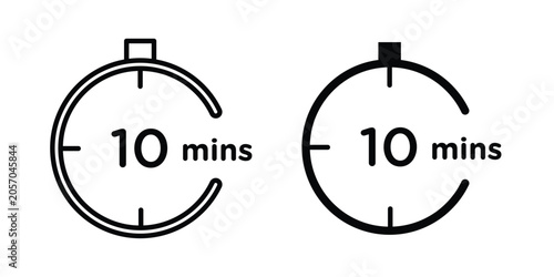 10 minutes icon fill and line concepts