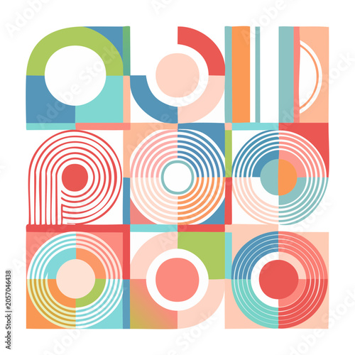Number 65 geometric pattern vector design